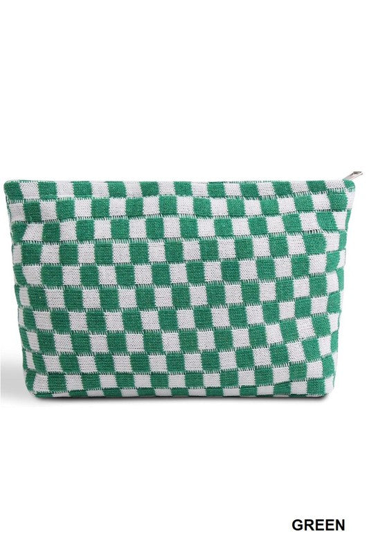 Checkered Cosmetic Bag