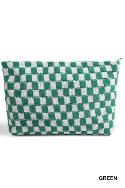 Checkered Cosmetic Bag