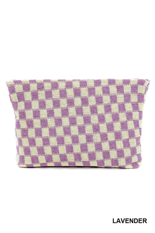 Checkered Cosmetic Bag