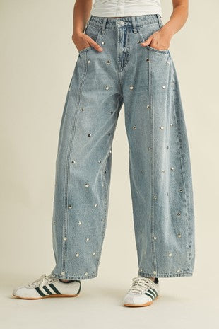 Studded Barrel Jeans (NOVIEMBRE)
