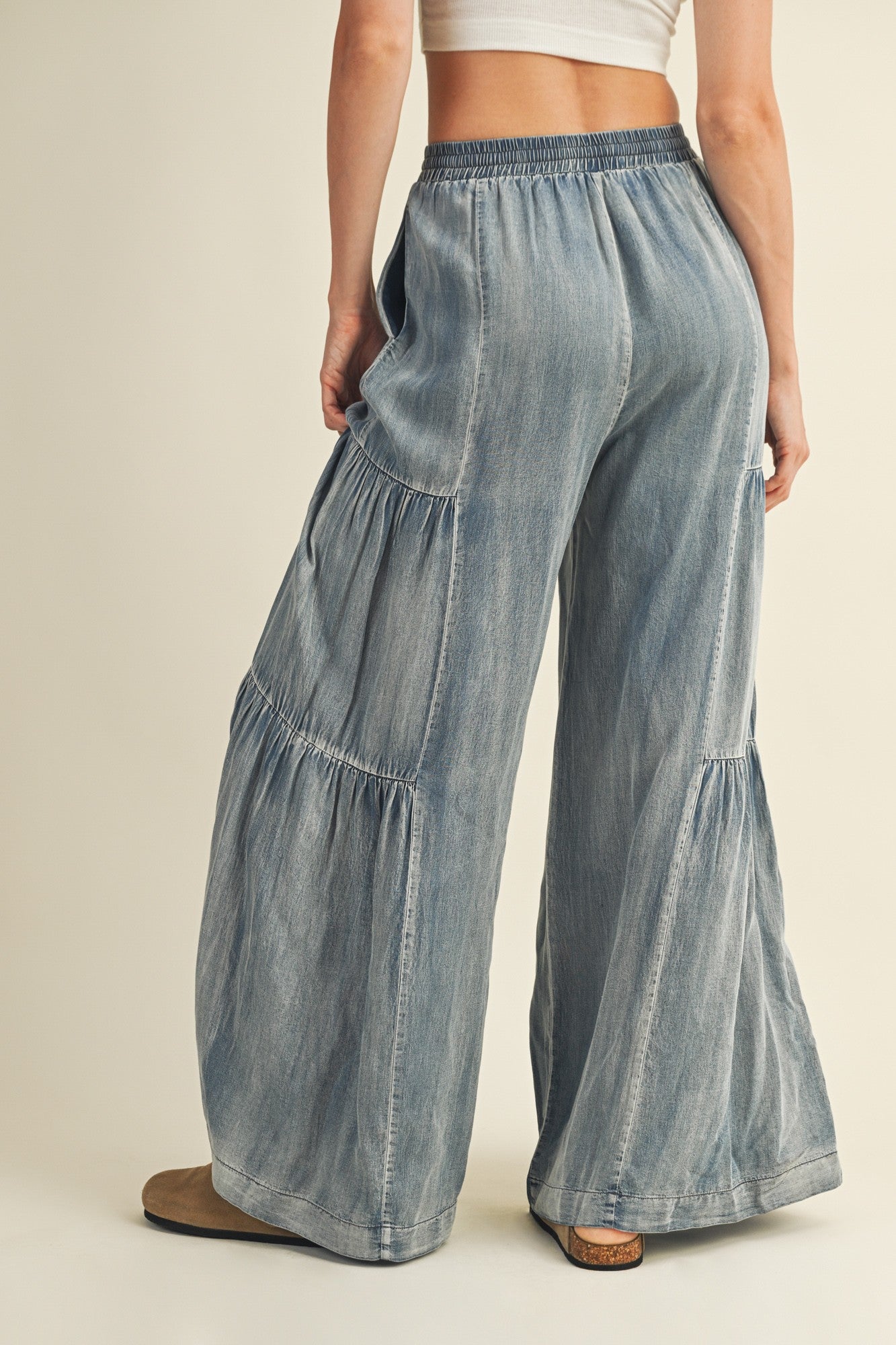 Ruffle Side Washed Pant