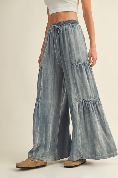 Ruffle Side Washed Pant