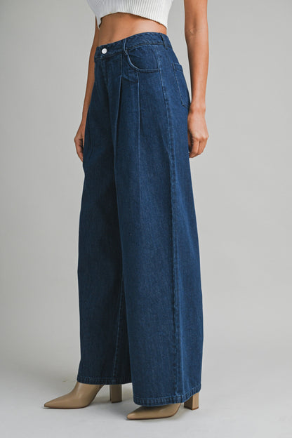 Denim Pleated Pant