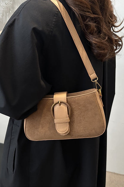 Suede Buckle Bag