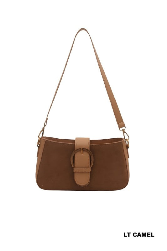 Suede Buckle Bag