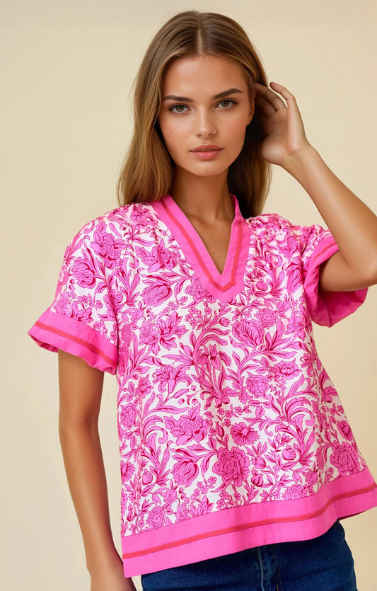 Floral Ruffle Top