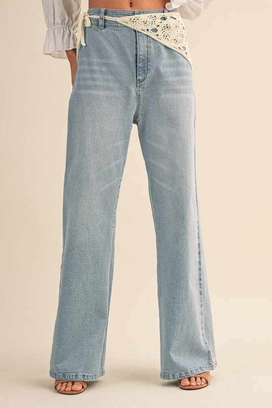 Crochet Scarf Straight Jeans