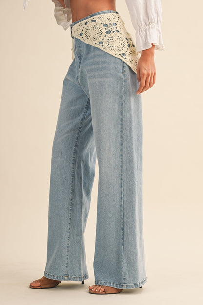 Crochet Scarf Straight Jeans