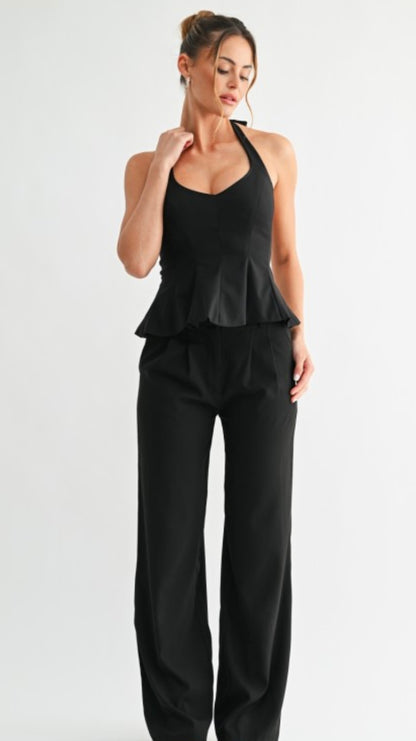 Peplum Halter Top
