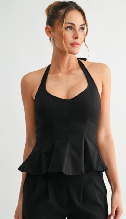 Peplum Halter Top
