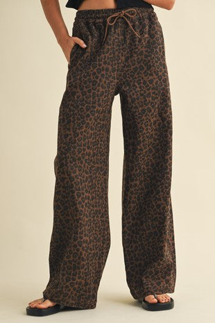 Leopard Wide Leg Pants